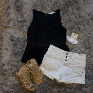 🔥3 for $20🔥 Loft- Lace Peplum Blouse, XSP